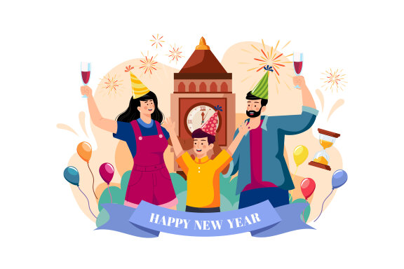 M549_New year’s Eve Illustration Pack