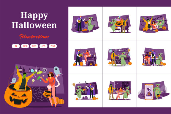 M538_ Halloween Illustration Pack