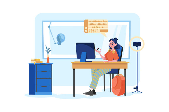 M536_Live Stream & Podcast Illustration Pack