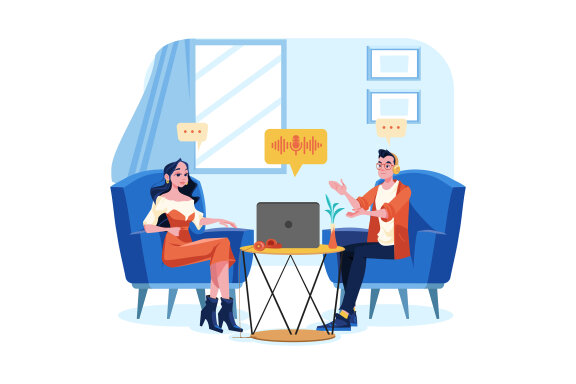 M536_Live Stream & Podcast Illustration Pack