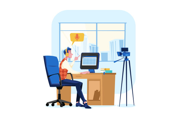 M536_Live Stream & Podcast Illustration Pack