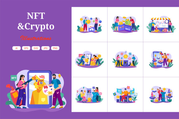 M525_NFT & Crypto Illustration Pack