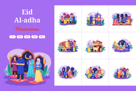 M514_Eid Mubarak Illustration Pack