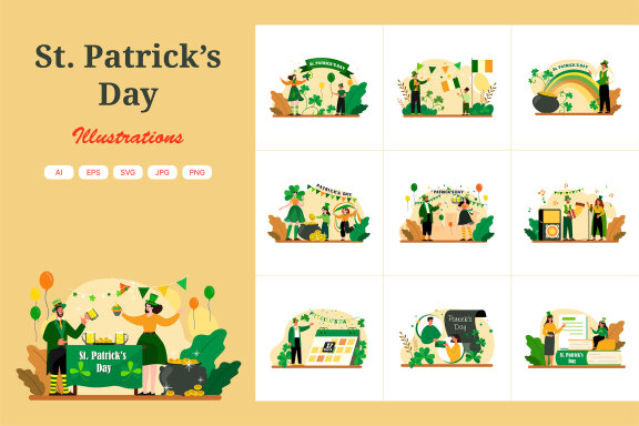 M512_St. Patrick’s Day Illustration Pack