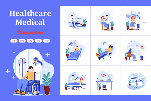 M501_Healthcare and Medical Illustration Pack