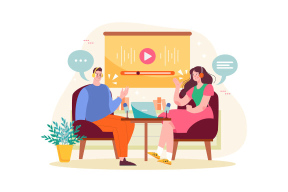 M498_Live Stream & Podcast Illustration Pack