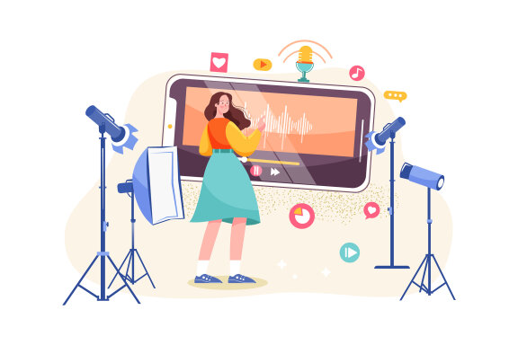 M498_Live Stream & Podcast Illustration Pack