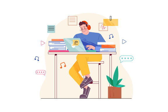 M498_Live Stream & Podcast Illustration Pack