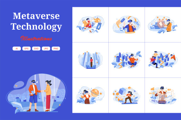 M490_Metaverse Technology Illustration Pack