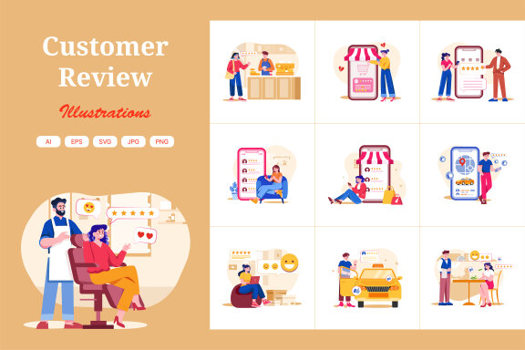 M487_Customer Review Illustration Pack