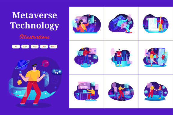 M479_Metaverse Technology Illustration Pack