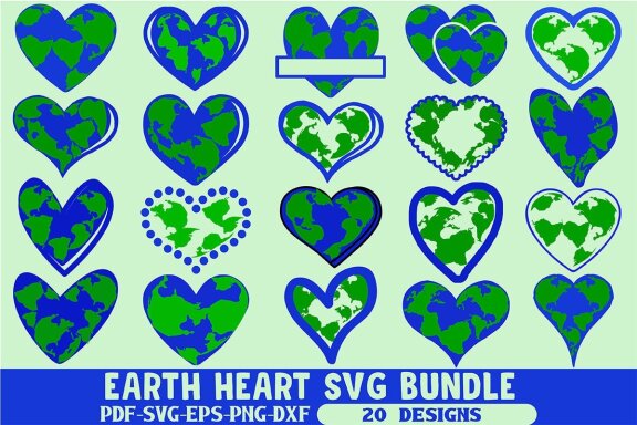 Earth Heart SVG Bundle