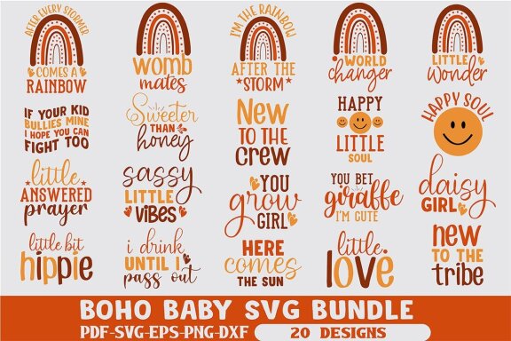 Boho Baby SVG Bundle