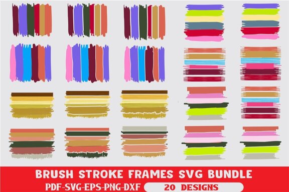 BRUSH STROKE FRAMES SVG BUNDLE