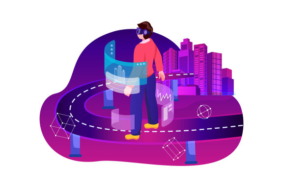 M468_Metaverse Technology Illustration Pack