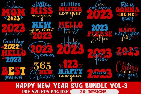 Happy New Year Svg Bundle