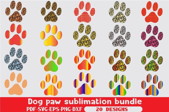 Dog Paw Sublimation Bundle