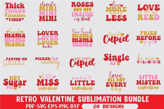 Retro Valentine Sublimation Bundle