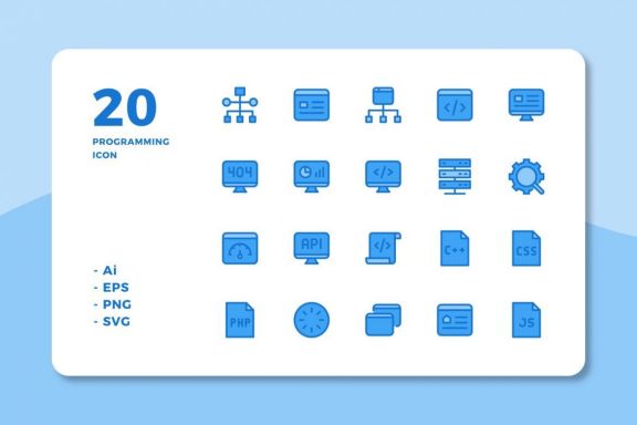 60 Programming Icons (3 Style)