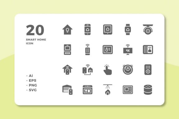 60 Smart Home Icons (3 Style)