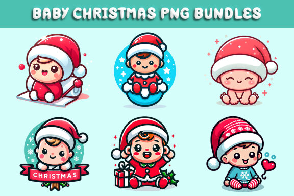 6 Baby Christmas PNG Bundles