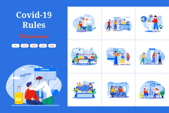 M457_Covid 19 Rules Illustration Pack