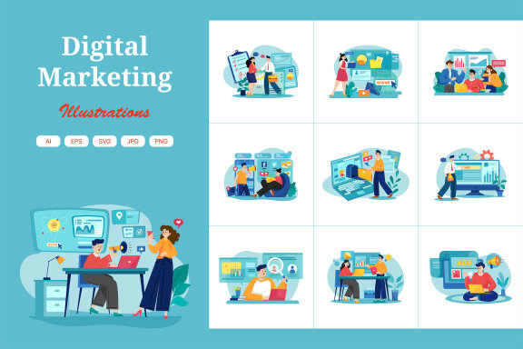 M453_Digital Marketing Illustration Pack