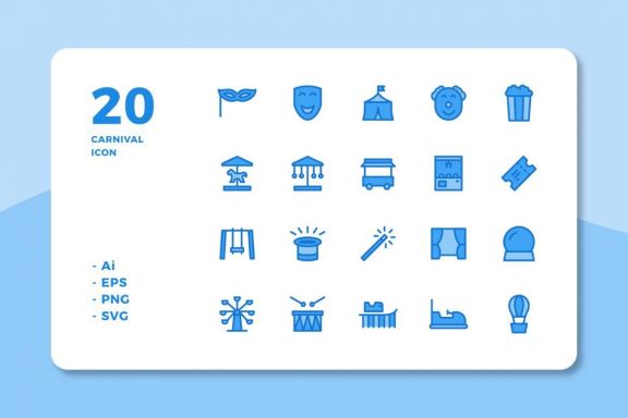 60 Carnival Icons (3 Style)