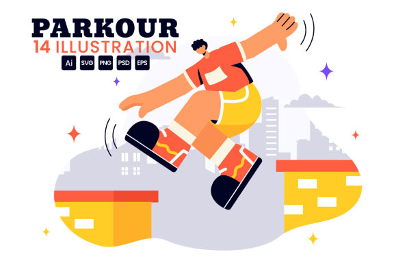 14 Parkour Sports Illustration
