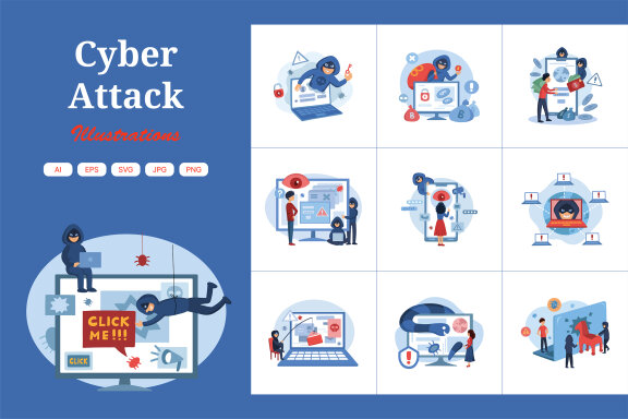 M404_Cyber Attack Illustration Pack