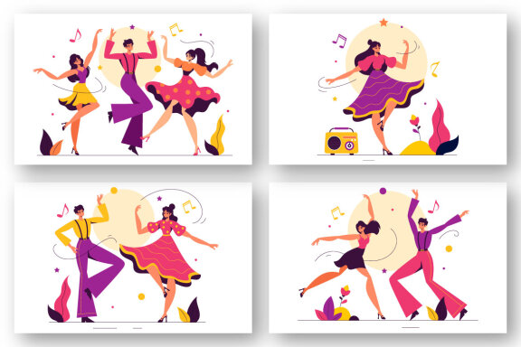 9 FREE Dancer Performing Illustrations