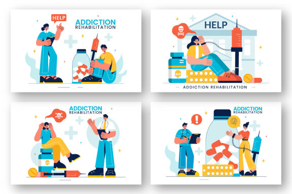 9 Addiction Rehabilitation Illustration