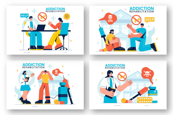 9 Addiction Rehabilitation Illustration