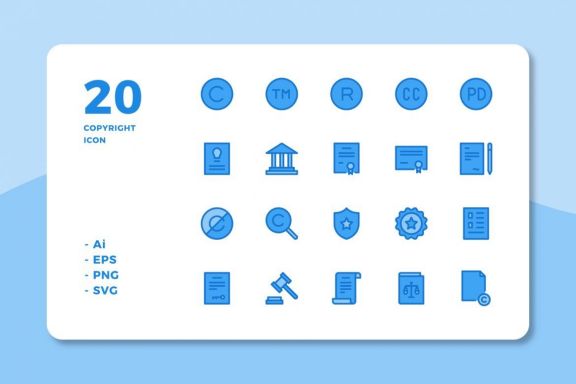 60 Copyright Icons (3 Style)