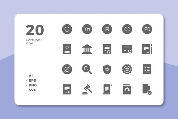 60 Copyright Icons (3 Style)