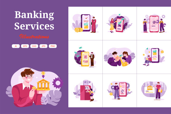 M400_Banking Services Illustrations