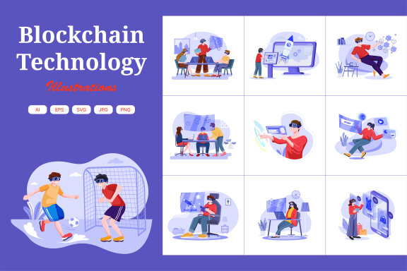 M398_Blockchain Technology Illustration Pack