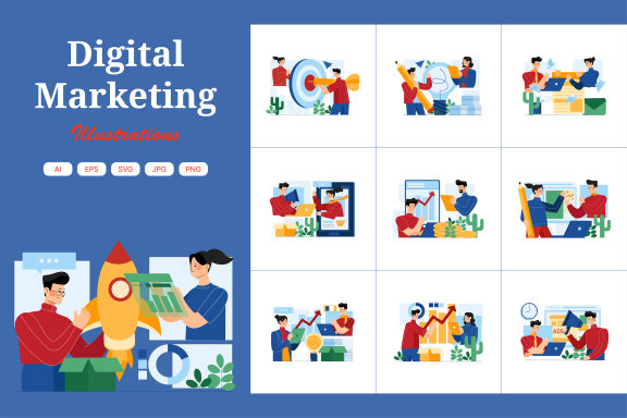 M390_Digital Marketing Illustration Pack