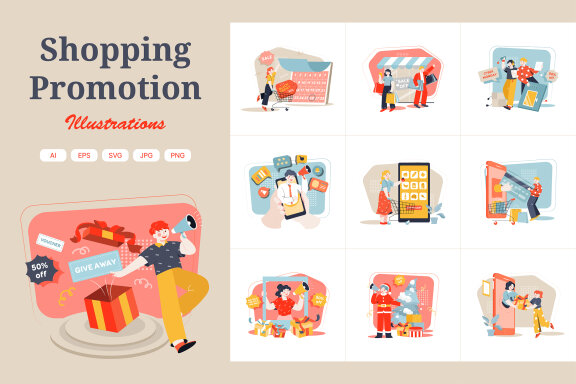M350_ Shopping Promotion Illustrations