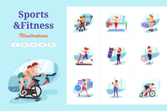 M319_Sports & Fitness Illustrations