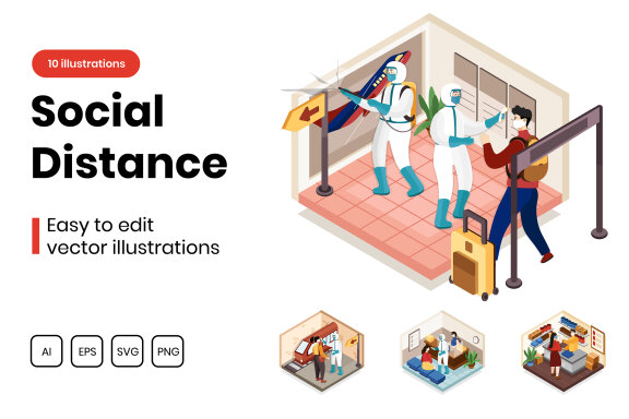M316_ Social Distance Illustrations