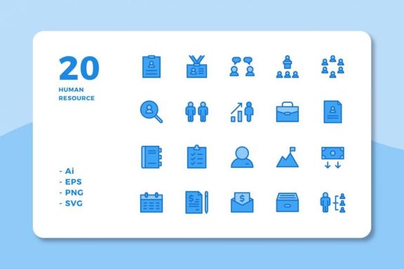 60 Human Resource Icons (3 Style)
