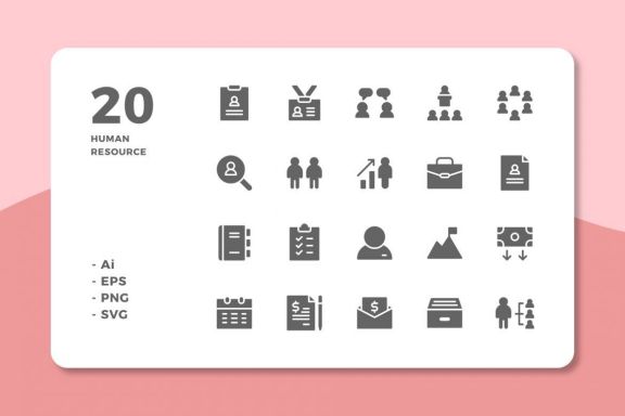 60 Human Resource Icons (3 Style)