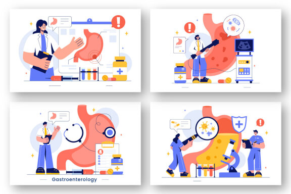 9 Stomach Health Gastroenterology Illustration