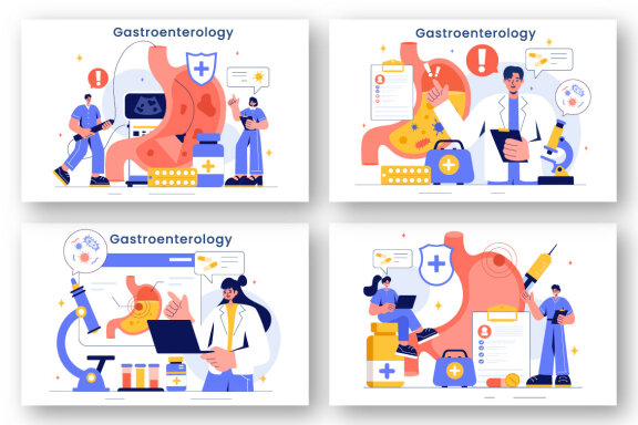 9 Stomach Health Gastroenterology Illustration