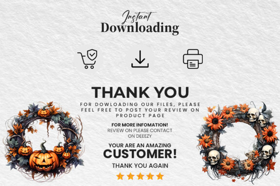 Halloween Wreath Sublimation Clipart Bundle