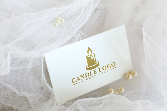 Elegant Candle Logo Vector Design.