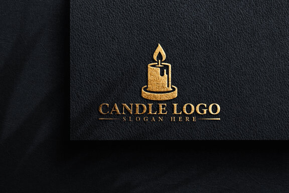 Elegant Candle Logo Vector Design.