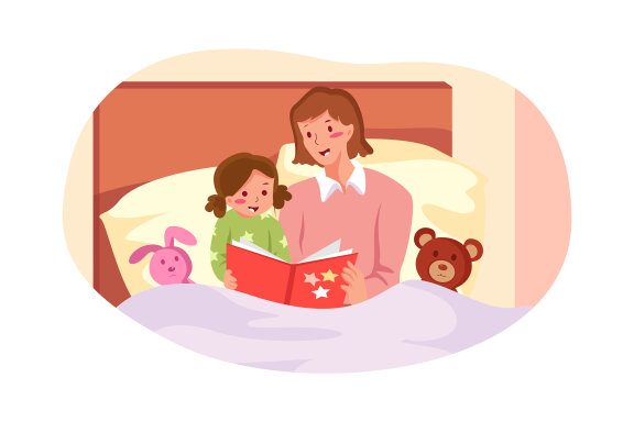 M271_ Mother with Kids Illustrations