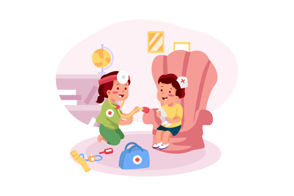 M271_ Mother with Kids Illustrations